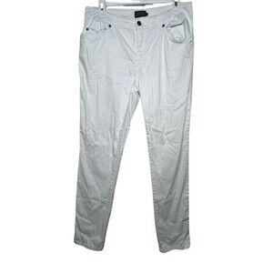 Pendleton Straight Pants Women's Size 12 White Ankle Tencel